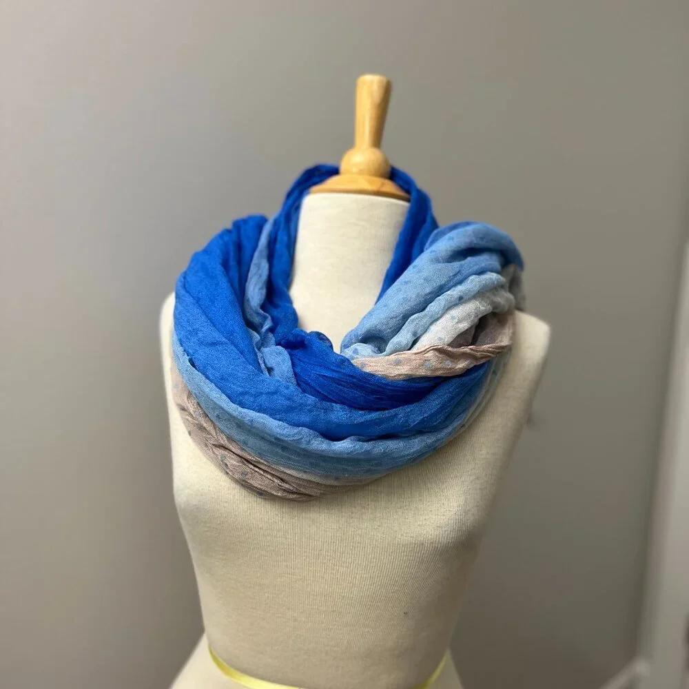 Pretty Persuasions Blue Ombre Swiss Dot Scarf Shawl